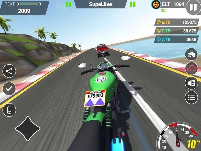 Shoreline Speedster gameplay screenshot showing coastal racing track